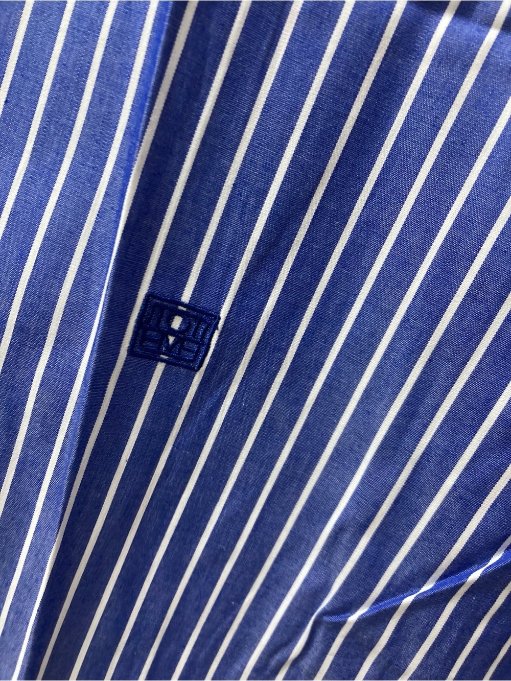 Toteme Oversized Striped Shirt in Blue and Navy - Picture 7 of 8